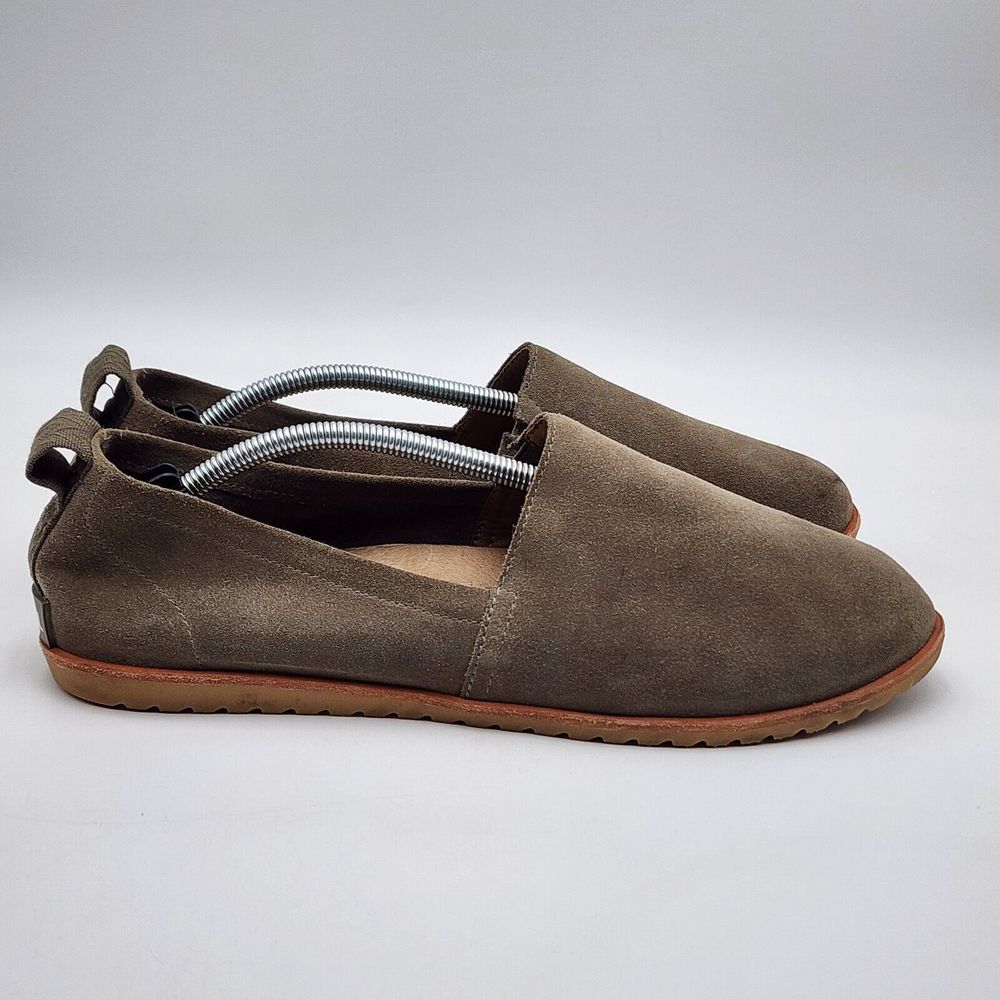 Sorel Ella Green Suede Leather Flat Comfort Slip On Gorpcore Casual Women's 10